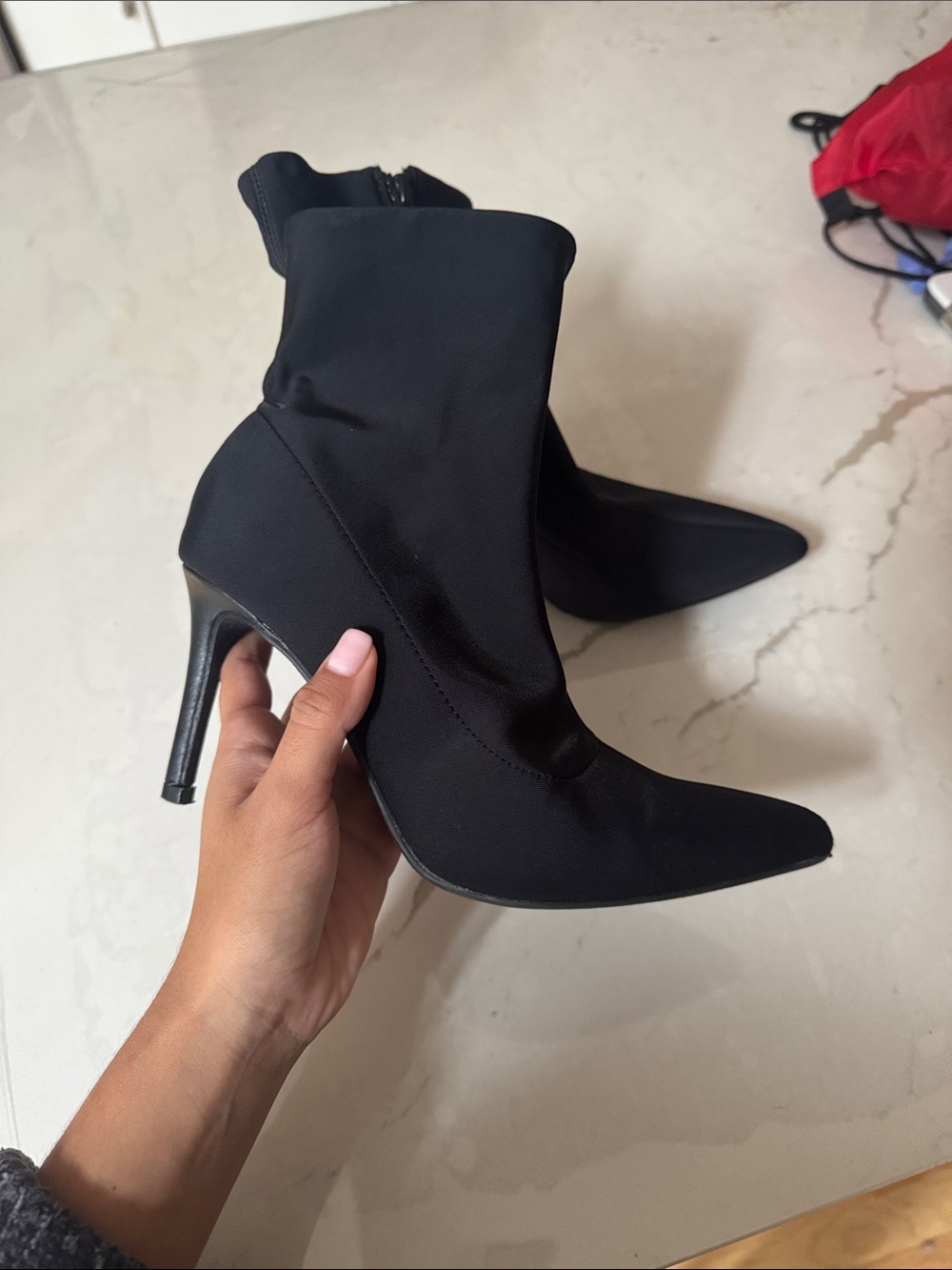 Worthington Black Pointed Toe Stiletto Ankle Boots